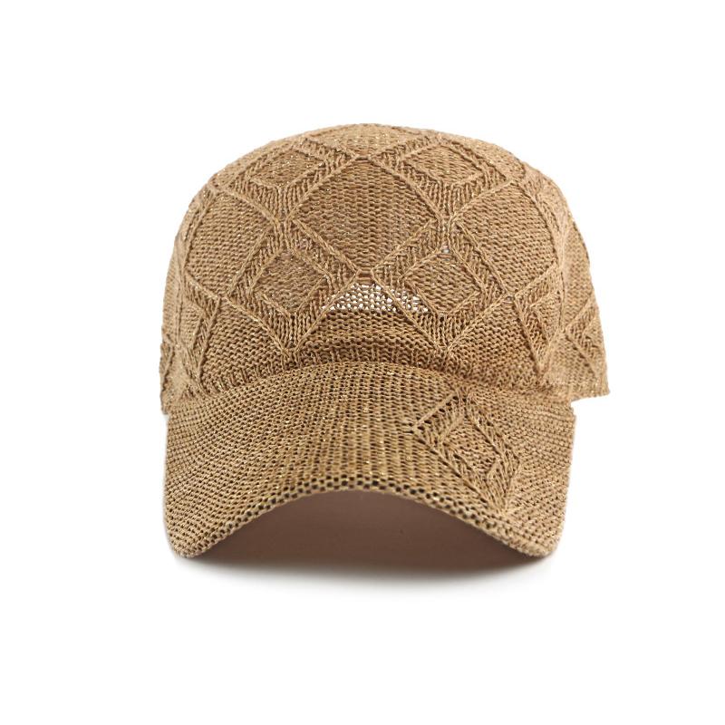Damen Sommer Strick-Netz-Baseballkappe Atmungsaktiver Outdoor-Sonnenhut Stil Strandhut