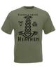 Mens Valhalla Awaits Norse Mythology Viking Olive Green Unisex 100% Cotton T-shirt Mens Tees Top