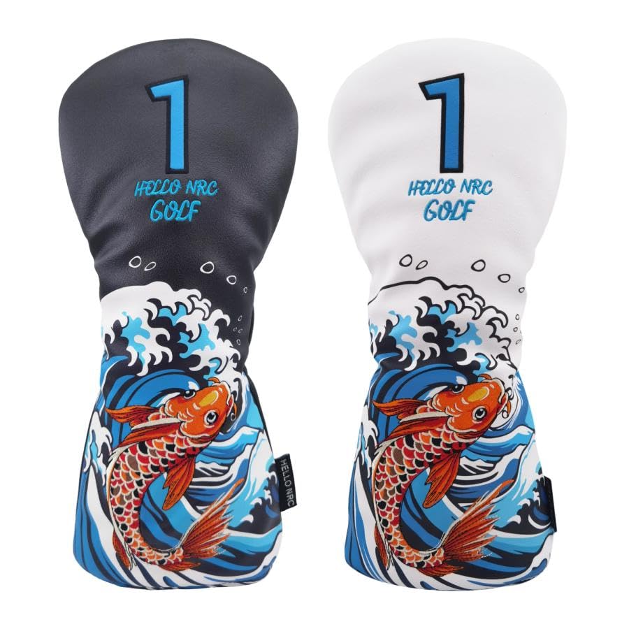 

Golf Headcovers for Fairway and UT Koi 1 Driver, 460cc, 440cc, Wood, Wood, Utility, Clubs, (White, Driver) белый