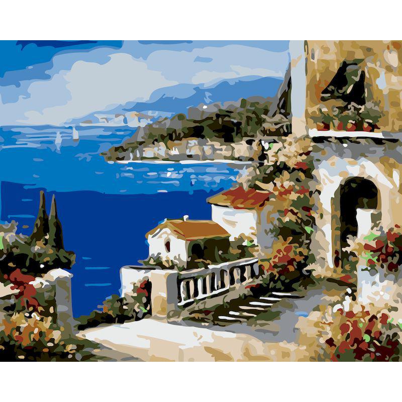 DIY Harbor Painting Kit - 40x50cm Digital Oil Painting Set