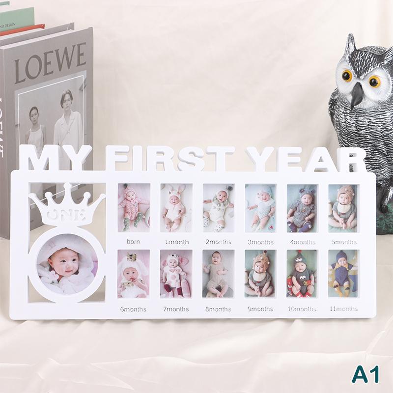 

Мій перший рік Дитяча рамка для пам ятних речей 0-12 місяців Фотографії Фоторамка Сувеніри Дитячі спогади про зростання Подарунки A1
