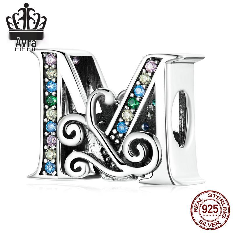 Avle 925 Sterling Silver English Letter Beaded Bracelet Beads