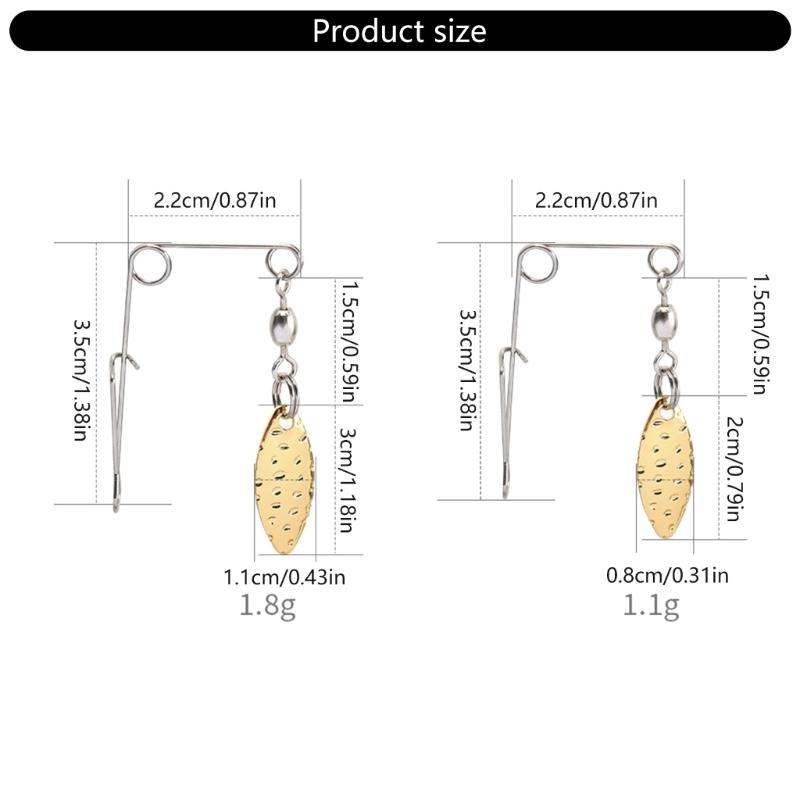 50st Spinnfiskebeten Beten Sked Ersättningsspinnare Beten Tackel Roterande Paljetter Fisketillbehör