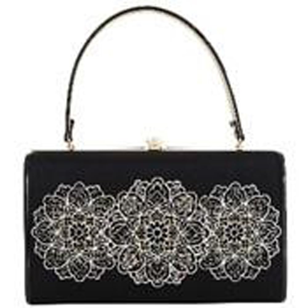 Ando Hyakka Lace Embroidered Black JBA-3 Women's Bag,