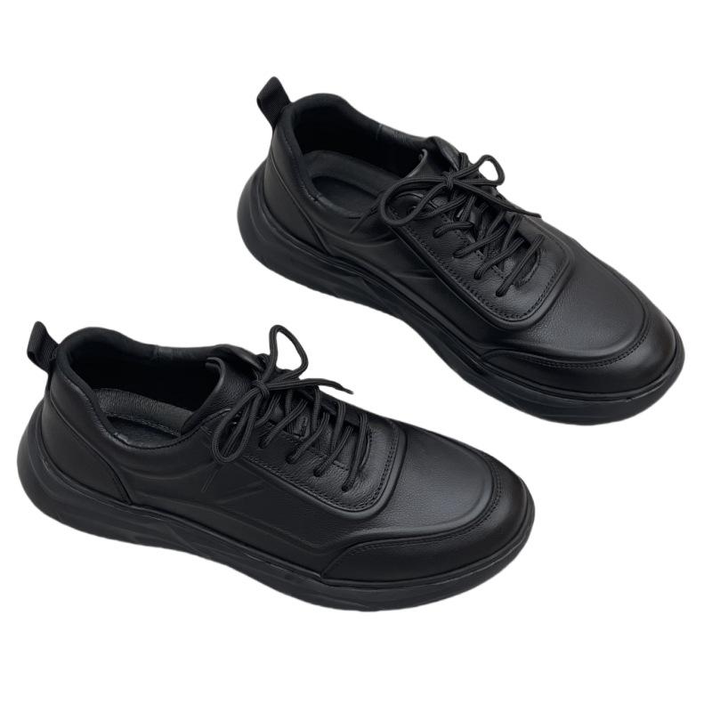 Chaussures pour hommes en cuir véritable Printemps Chaussures décontractées Cuir pleine fleur Cuir de vachette Semelle souple Chaussures de sport pour la course
