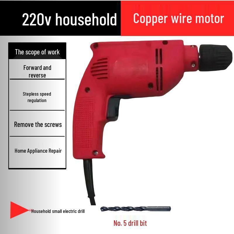 All-Copper Handheld Electric Drill - Forward/Reverse Speed, Adjustable Power Levels, Original Impact, Full Set - Clearance Sale!
