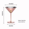 200ml Edelstahl Weinglas Cocktailkelch Rotwein Martini Kreatives Metall-Weinglas Champagnerkelch für Bar Restaurant