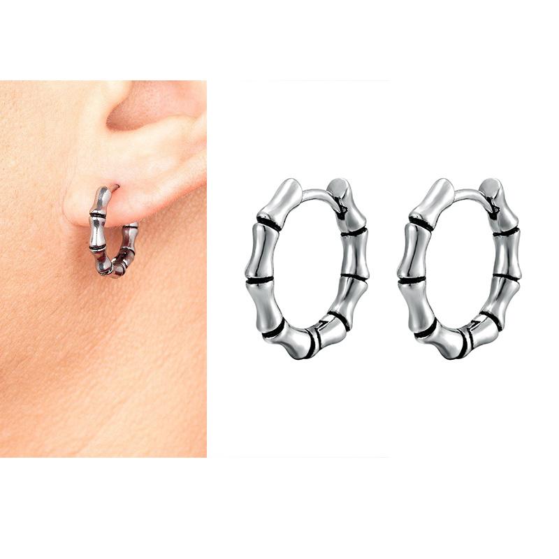 2 Stück/1 Paar Herrenohrringe Einzigartiges Design Kleine Creolen für Damen Edelstahl Vintage Farbe Punk Gothic Trend Schmuck