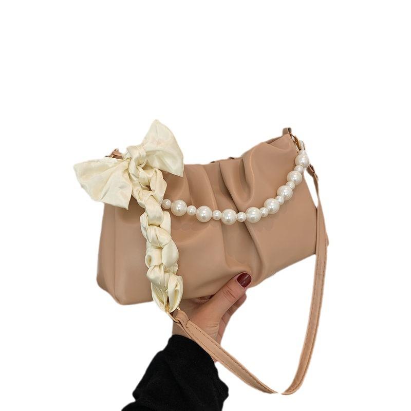 In Stock: Women's 2024 Summer Korean Fashion Pearl Chain Crossbody Bag