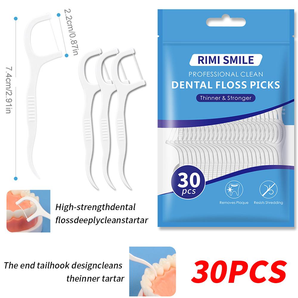 

30/50/100/200PCS - RIMI SMILE Smooth Floss Stick - Clean interdental gaps with just one - Practical dental floss stick for tooth