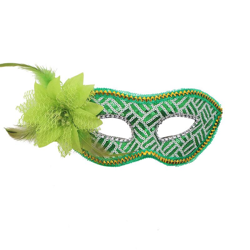 

Masquerade Carnival Party Half Face Masks Cosplay Sexy Sequin Eyes Mask Cosplay Prom Props Nightclub Face Mask Costume For Women зелений