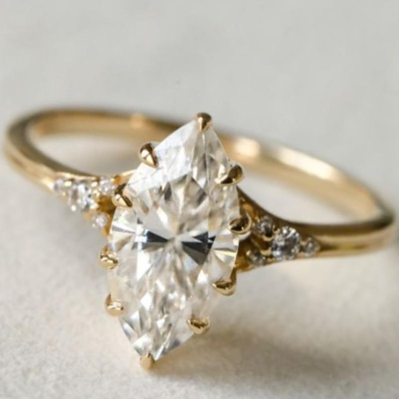 Luxury Simple Bright Zircon Ring for Women Fashion Engagement Wedding Party Bridal Zircon Anniversary Gift Surprise for Wife