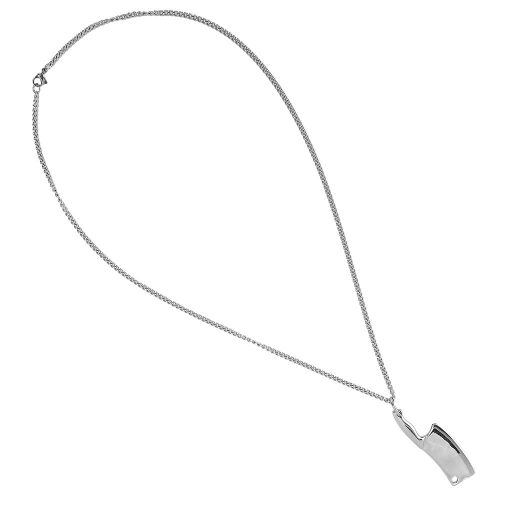 Stainless Steel Chopping Knife Pendant Necklace for Men Fashionable Necklace JewelrySilver