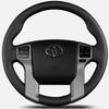 Hand Sewing Black Microfiber Leather Car Steering Wheel Cover For Toyota Land Cruiser Prado Land Cruiser Tacoma Tundra