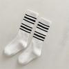 Letter Stripe Kids Girl Knee HighSocks Fashion Balck White Children Stockings Soft Cotton Knee Protection Long Sock Sokken Sox