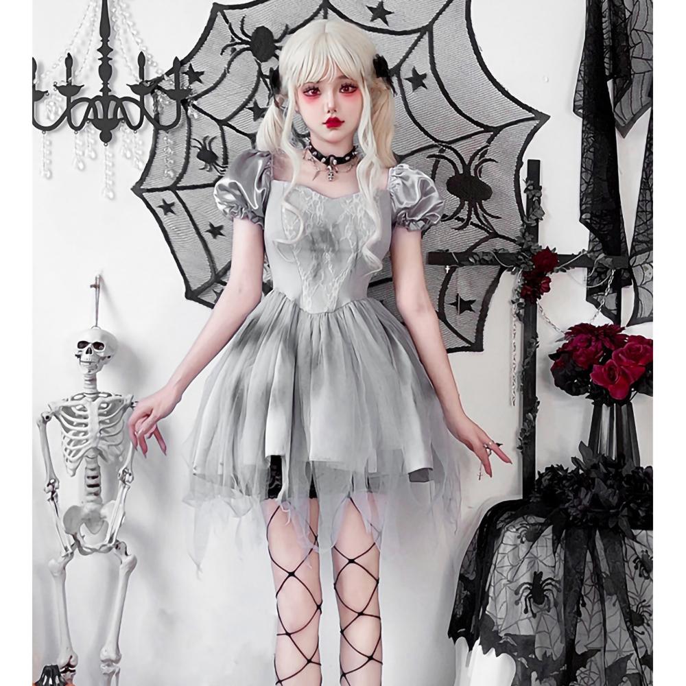 

Хэллоуин Костюм Готический Ветер Призрак Невеста Темный Ветер Ведьма Костюм Вампира Костюм для Выступлений в Баре M