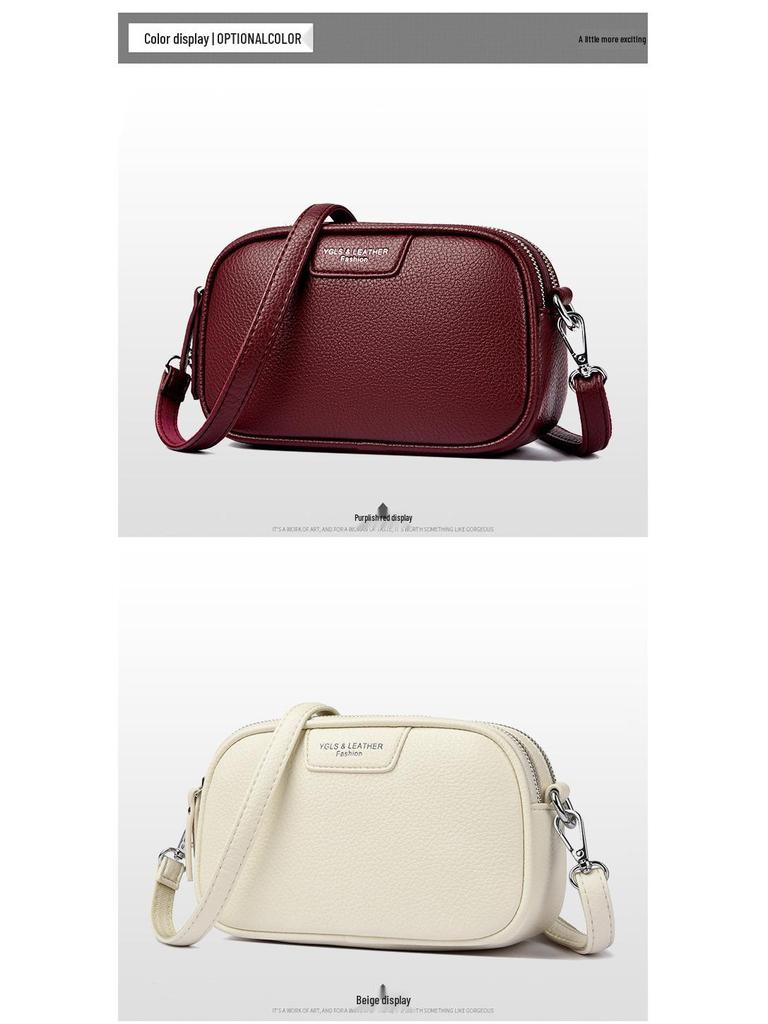 Neue Damen Umhängetasche aus echtem Leder - Klein, modisch, Retro Schultertasche quadratisch