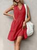 Womens Sleeveless Half Zip Tank Mini Dress Loose Fit Utility Pocket Dress