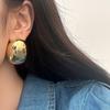 Classic Hollow Oval Stud Earrings For Women Exquiste Metal Smooth Small Earrings OL Style Earrings Fashion Jewelry Gifts