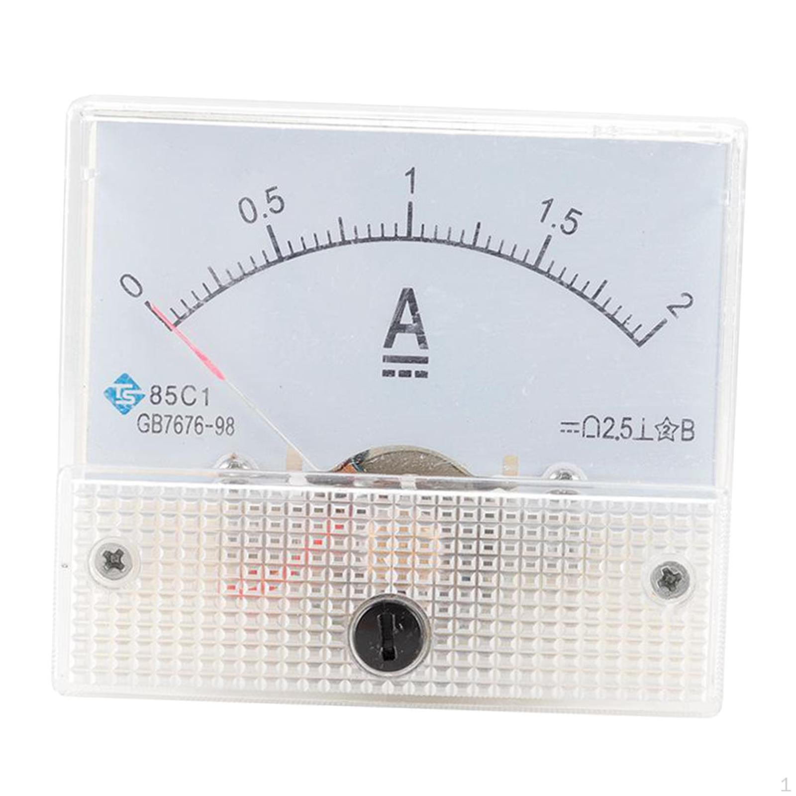 

Аналоговий щитовий вимірювач струму Амперметр постійного струму для автомобільної ланцюга тестування навантаження Ампер DC0-2A