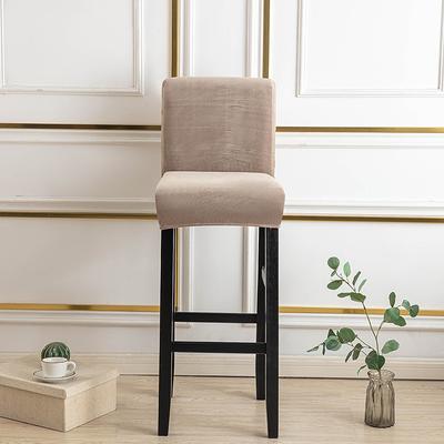 Low Back Chair Cover Elastic High Stool Chair Cover Silver Fox Velvet European and American Style Home Hotel Bar Chair Dust Cover