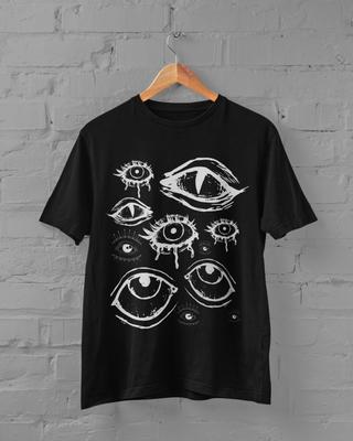 Gothic Alternative Y2K Augen T-Shirt, Oversize Mall Goth 90er Jahre Shirt, Übergröße Hexen Kleidung, Alt Grunge Horror Kleidung, Unisex Punk T-Shirts