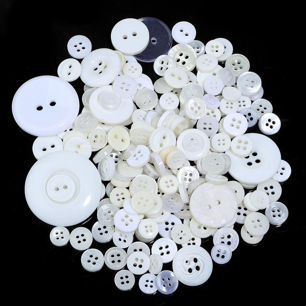 90Pcs/pack Colorful Round Resin Buttons Assorted Sizes Bulk Buttons For Handmade Creative Crafts Sewing Clothing Accessories 50g