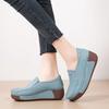 Fashion Spring and Summer Women Fashion Loafers Genuine Leather Moccasins Autumn Slip-on Casual Round Toe Wedge Platform Rocking Shoes