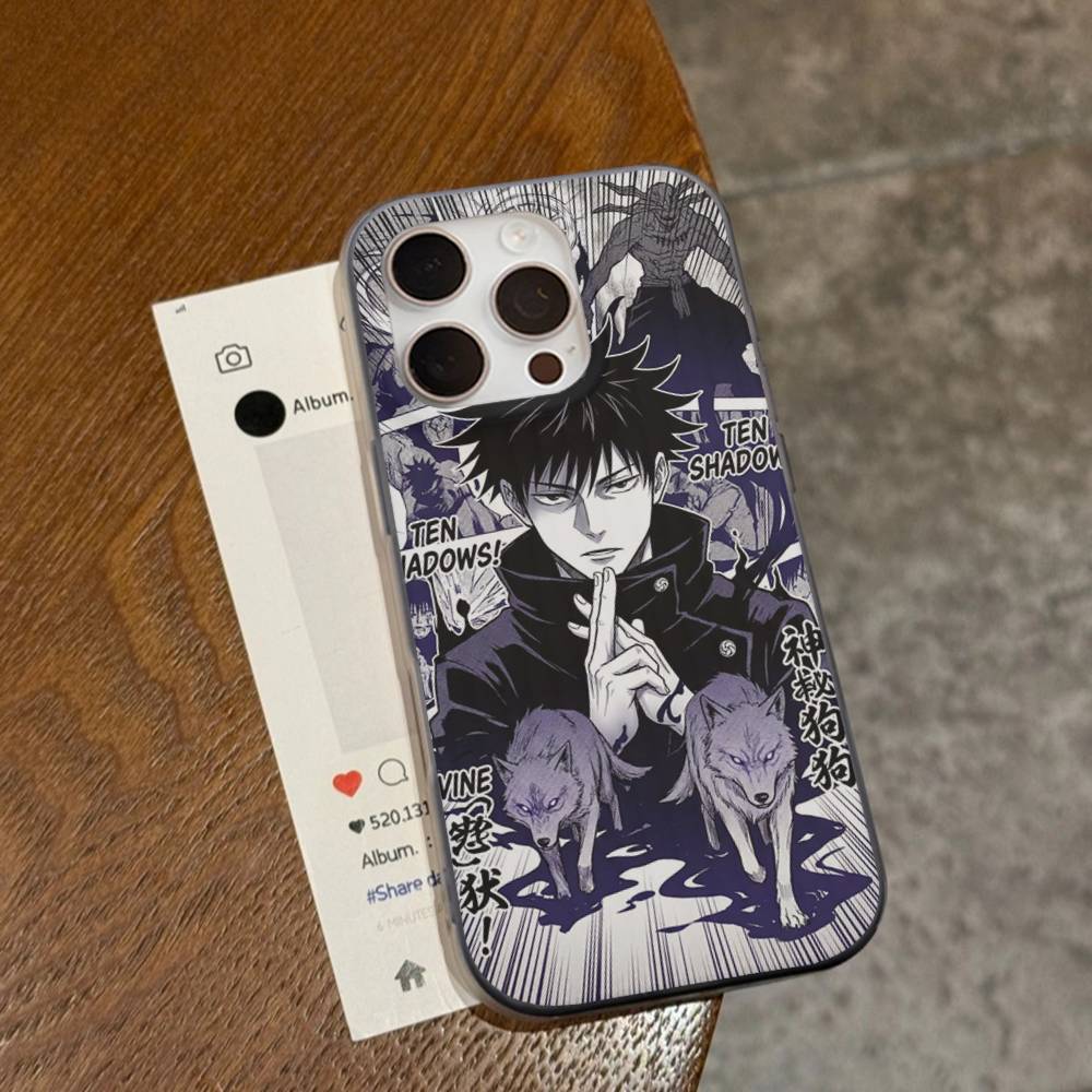 Anime F-Fushiguro M-Megumi Phone Case For IPhone 16 15 17 Pro 11 12 13 14 Pro Max Plus Soft Ripple Silicone Cover Shell