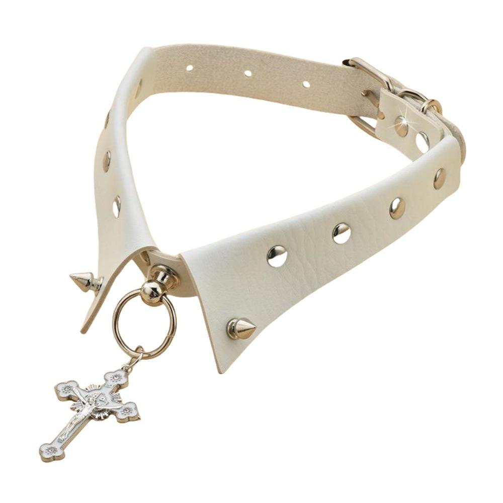 Studded Rivet Choker Gothic Fake Collar Necklace Unique Punk Choker  Streetwear