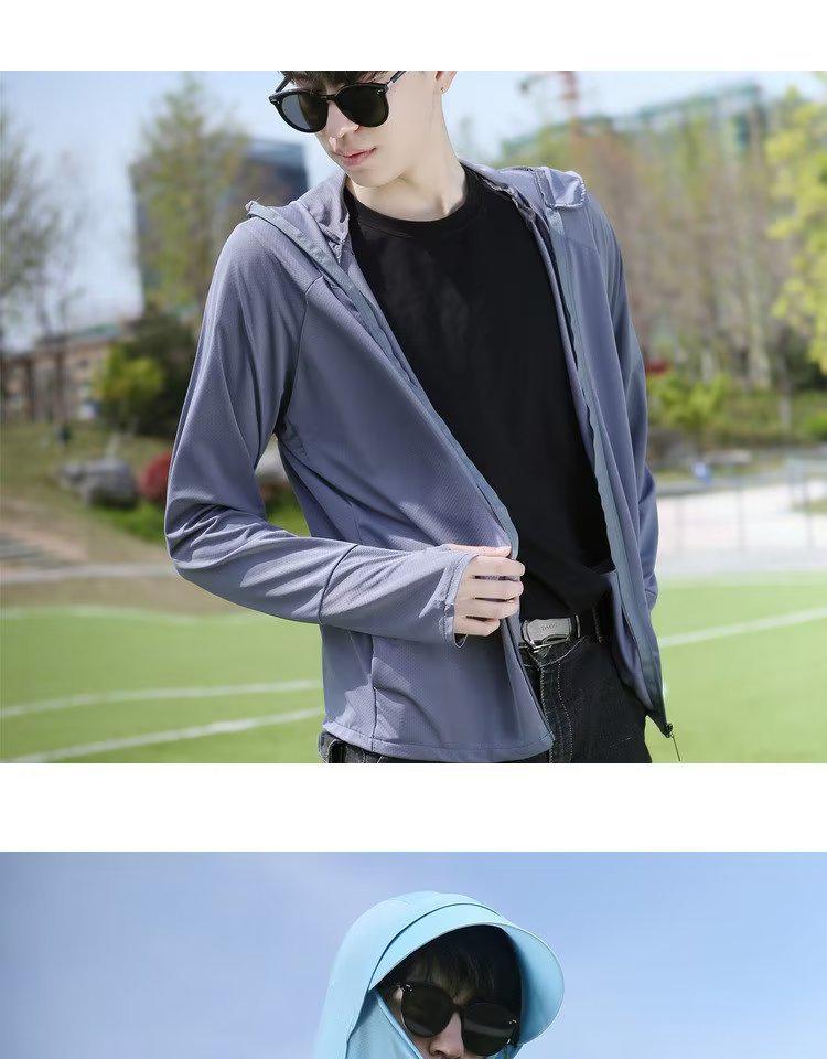 Men's Camouflage Ice Silk Sun Protection Jacket - Summer Thin, Plus Size, Anti-UV, Zipper Hooded Outerwear for Fishing