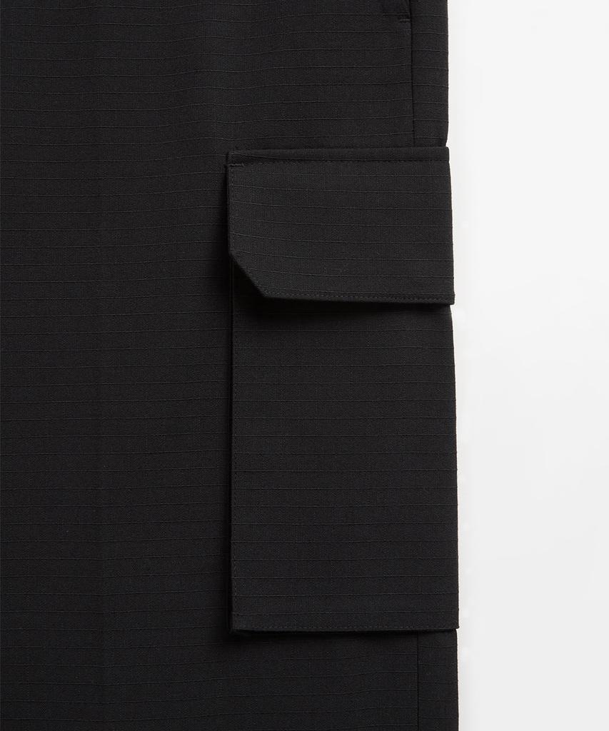 LMOOD Bellin Wool Cotton Rib Slacks Black