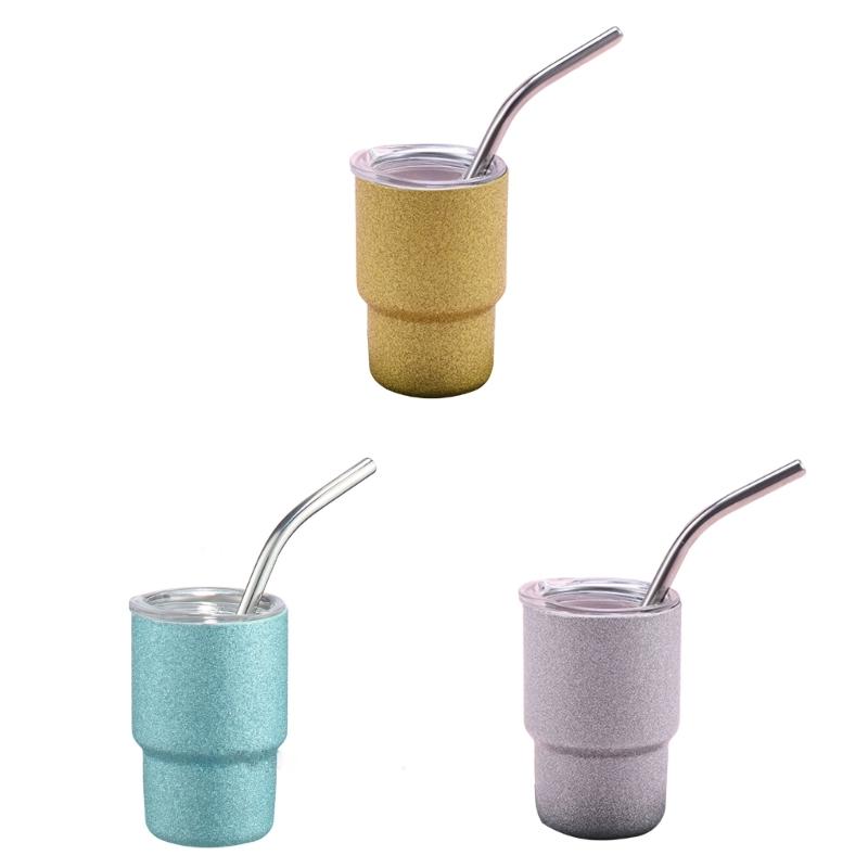 Unique Wine Cups Mini Mugs Stainless Steel Wine Cups Shot Glasses with Straw Perfect for Picnics Wine Tastings and Party