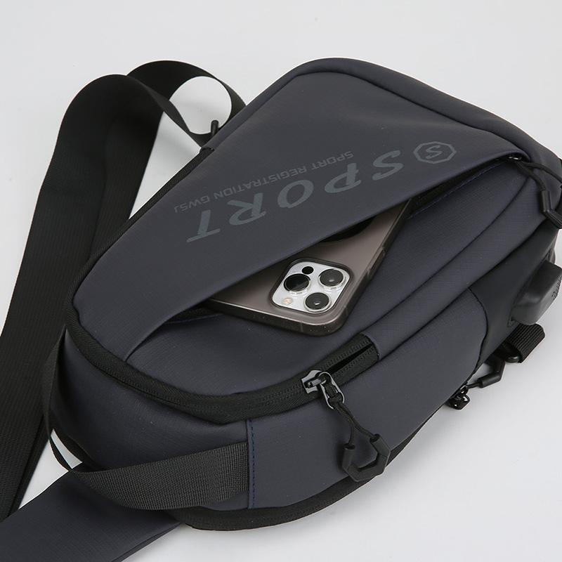 Men's Chest Bag Adjustable Strap Multi-Pocket Crossbody Sling for Cycling Commuting Sports Outdoor Travel Lightweight Pack