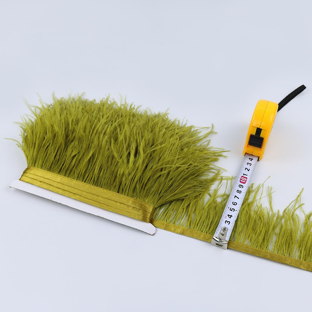 Feather1Meter 8-10cm Ostrich Feather Trim Fringe Ribbon Lake Blue for Dress Clothes Sleeve Decoration Sewing Plumes Fabric Fashion