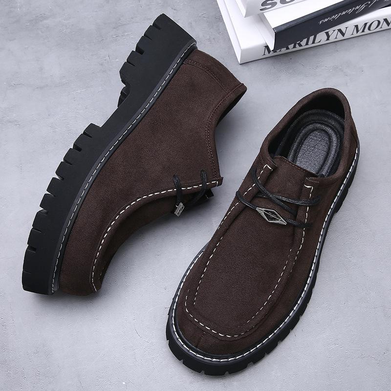 Kangaroo shoes men's leather classic outdoor mountaineering tooling shoes retro casual leather shoes heightened platform derby shoes