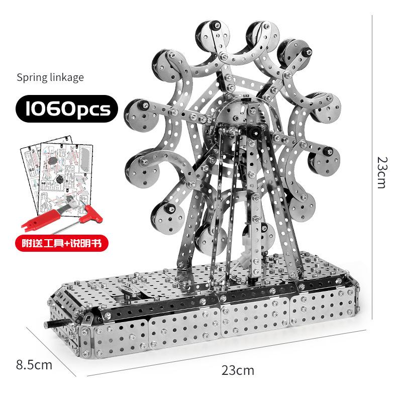 Adult Power Mechanical Assembly Building Block Boy Difficult Screw Nut Manual Assembly Motorcycle Model Metal Toy Gift