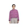 Jaqueta de Manga Comprida com Gola Tecida Sportswear Essential Feminina Casaco Outerwear Borgonha DM6244-507