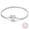925 Silver Heart Shaped Series Love Forever Shining Zircon Bracelets Fit DIY Charm Beads Birthday Jewelry Gift
