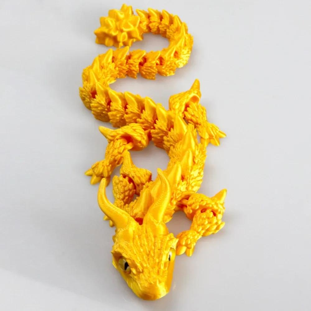 31.5cm 3D Printed Dragon Crafts Gift Desktop Ornament Articulated Dragon Home Office Decor Movable Joints Fidget Toy Adults Kids
