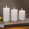 White Flameless Pillar Candles, Battery Operated Wax Candles with Remote, Flat Top Flickering Flameless Candles, LED Candles for Home, Wedding, Party