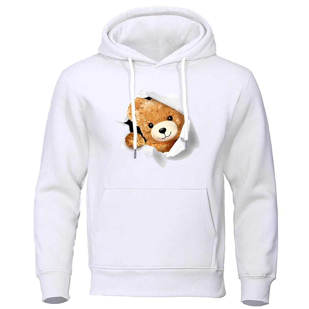 

The Ted Bear Appearing In The Crack Male Sweatshirt Fashion Fur-Liner Hooded Vintage S-2XL Hoodies High Quality Clothes 3XL