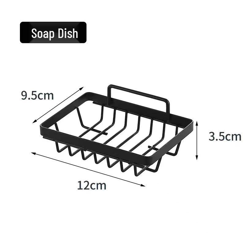 Punch-Free Wrought Iron Triangle Corner Bathroom Shelf