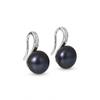 Boucles d'Oreilles - Pearls &amp; Colors - Perles de Culture d'Eau Douce - Argent 925 - Black Tahiti - Qualité AAA+