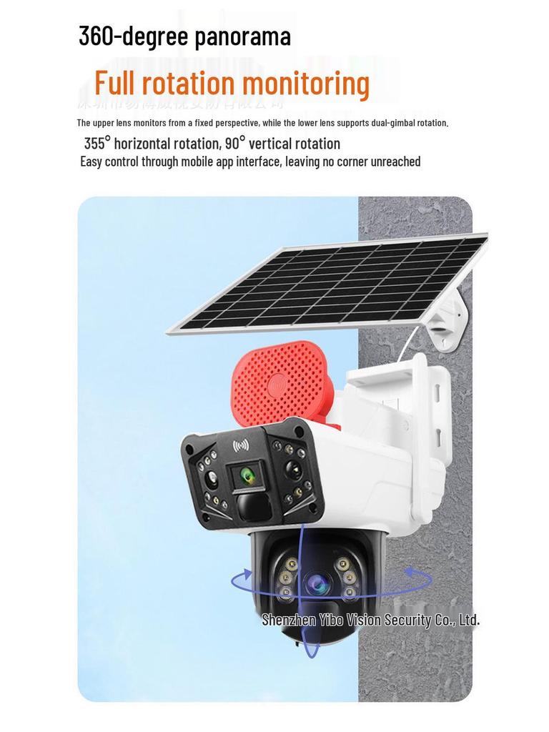 OKAM 4G Solar Panoramic Surveillance Camera: Outdoor Full-Color Night Vision, Mobile Remote Access, Bullet & Dome Options