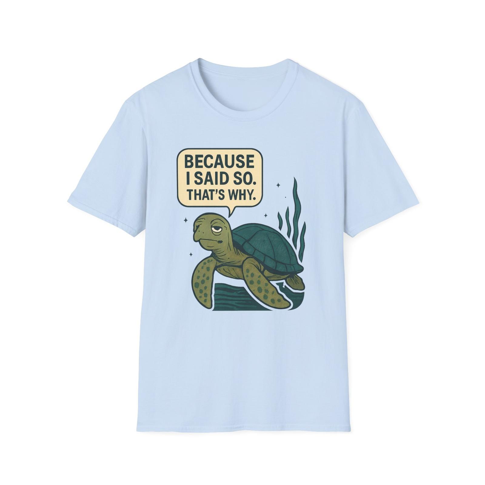 Unisex Softstyle Wise Sea Turtle T-Shirt Mens Womens Tees Top - Funny, Passive Aggressive, Ocean S