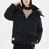 Li Ning Warm Hooded Multi-Pocket Down Jacket Women outerwear Black LYMP002-3