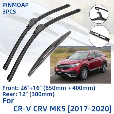 3PCS Per HONDA CR-V CRV MK5 2017-2020 26 "16" 12 "Anteriore Spazzole Tergicristallo Posteriori Parabrezza Parabrezza Finestra Cutter Accessori 2017 2018 2019 2020