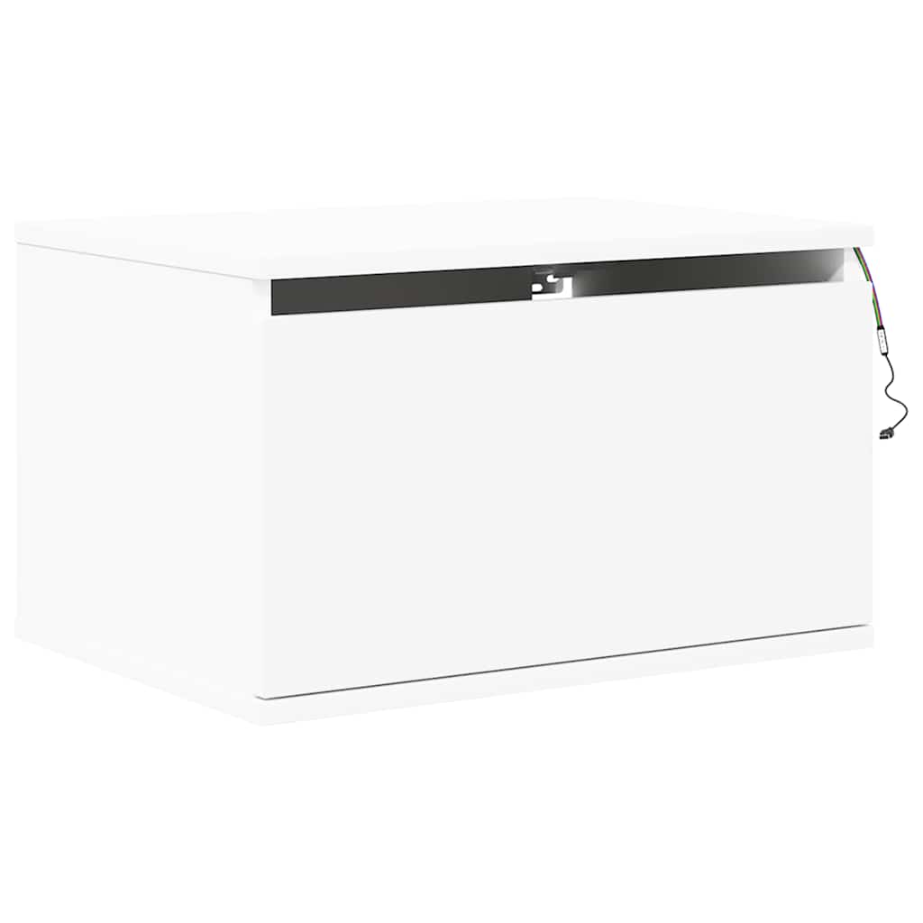 Vidaxl Comodino Sospeso con Illuminazione a LED, Bianco