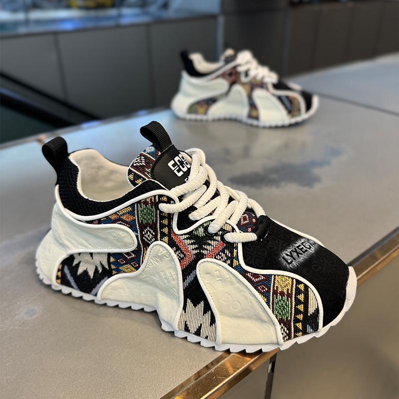 Autumn Niche Printed Forrest Gump Shoes Summer Sports and Leisure Thick-soled Heightening Bag-soled Dad Trendy Shoes
